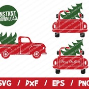 45 Christmas Truck SVG Bundle, Christmas SVG, Merry Christmas SVG, Truck with Christmas Tree, Cut File, Cricut, Vector, Dxf, Layered,