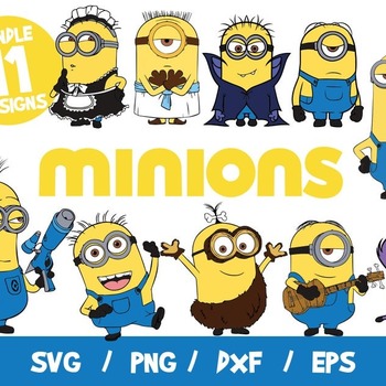 46 Minions SVG, Minions Cut File, Minions Clip Art, Minions Vector, Minions Layered, Despicable Me Svg, Files for Silhouette Cameo Cricut