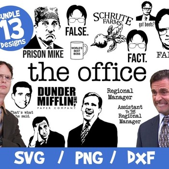 49 The Office SVG 55 Files Bundle, The Office Bundle SVG, The Office Cricut Silhouette, Dunder Mifflin, Schrute Farms Cut File, Michael Scot