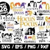 5 Hocus Pocus SVG Bundle, Sanderson Sisters Shirt, SVG, Halloween SVG, Hocus Pocus Vectors, Halloween Shirt, Svg, Eps, Hocus Pocus Cricut