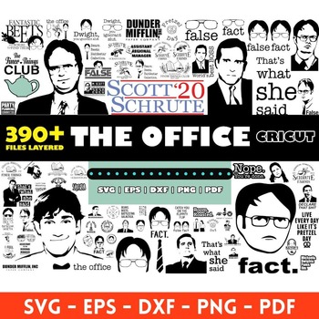 5 THE OFFICE mega big bundle svg png clipart Files for Cricut Tv Show Vector