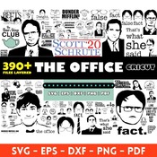 5 THE OFFICE mega big bundle svg png clipart Files for Cricut Tv Show Vector