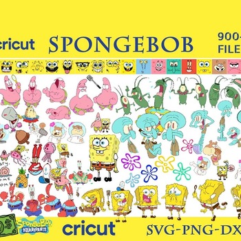 51 SpongeBob mega big bundle svg png clipart vector Cricut Cut Files Silhouette