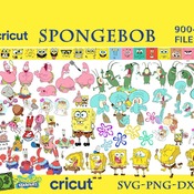 51 SpongeBob mega big bundle svg png clipart vector Cricut Cut Files Silhouette