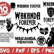 51 Wakanda Forever SVG Bundle, Black Panther Vector, Black Panther Cricut, Black Panther Eps, Black Panther Vinyl, Black Panther Clip Art, D