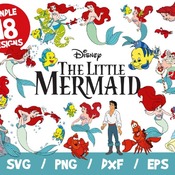52 The Little Mermaid SVG Bundle, Little Mermaid Bundle SVG, Disney SVG, Little Mermaid Cricut, Frozen Silhouette, Ariel Svg, Ariel Vector