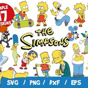 53 The Simpsons SVG Bundle, The Simpsons Bundle SVG, Bart Simpson SVG, Simpsons Cricut, Silhouette, Vinyl Cut File, Homer, Lisa, Moe, Burns