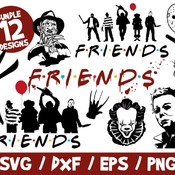 55 Friends Halloween SVG, Horror Movies SVG, Halloween Bundle, Horror, Freddy Krueger, Jason, It, Pennywise, Michael Myers, Friday 13th