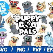 56 Puppy Dog Pals SVG Bundle, Disney SVG, Bingo SVG, Rolly Svg, Cricut, Vector, Cut File, Layered, Disney Kids, Puppy Dog Clipart, Dxf