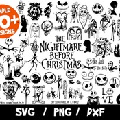 6 Halloween SVG, Christmas SVG, Nightmare Before Christmas Vector, Jack Skellington Cricut, Cut File, Silhouette, Jack Skellington T-Shirt