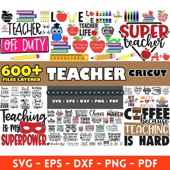 6 Teacher mega big bundle svg png clipart vector Appreciation Funny School Shirt Last Day of School