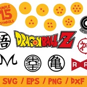 61 Dragon Ball Symbols SVG, Dragon Ball Vector, Dragon Ball Svg, Bundle, Cricut, Silhouette, Kaio Symbol, Kami Symbol, Goku, Kame, Majin, St