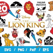 65 The Lion King SVG 55 Files Bundle, Lion King Bundle SVG, Simba SVG, Lion King Cricut, Silhouette, Pumba Svg, Vinyl File, Cut File