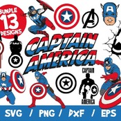 67 Captain America SVG Bundle, Captain America Vectors, Marvel Cricut, Cut File, Vinyl Clipart, Superhero, Avengers, Captain America Wall De