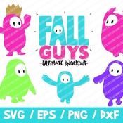 78 Fall Guys Bundle, Fall Guys Stencil Digital Download ClipArt Graphic Wall Deco Vector SVG PNG DXF, Eps, Vinyl, Video Game, Ultimate Knock