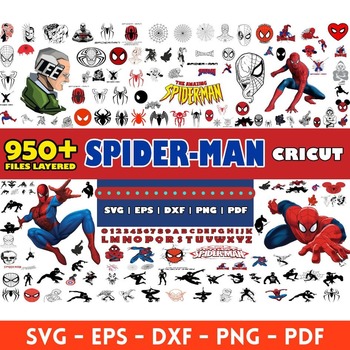 8 Spiderman mega big bundle svg png clipart vector Cut Files for Cricut Silhouette