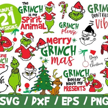 81 Grinch SVG Bundle, Christmas SVG, Merry Grinchmas, Resting Grinch Face, Grinch Cricut, Grinch T-Shirt, Christmas Vector Cut File Baby Gri