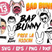 83 Bad Bunny Logo SVG, Bad Bunny SVG, Bad Bunny Vector, Bad Bunny Png, Bad Bunny Vinyl, Free La Hookah Cut File, Cricut, Silhouette