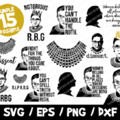 86 Ruth Bader Ginsburg SVG Bundle, Dissent Collar SVG, Jabot Collar Shirt, Rip Ruth Bader Ginsburg Collar, Notorious RBG, I Dissent Svg