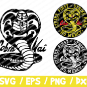88 Cobra Kai Logo Bundle, Cobra Kai SVG, Cobra Kai Cricut, Silhouette, Cut File, Strike First, Strike Hard, No Mercy Karate Kid SVG Karate L