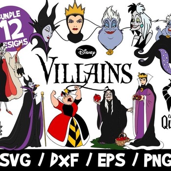 9 Disney Villains SVG Bundle, Halloween SVG, Villains Vector, Maleficent SVG, Cruella De Vil Svg, Ursula Svg, Evil Queen, What's Up Witches