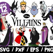 9 Disney Villains SVG Bundle, Halloween SVG, Villains Vector, Maleficent SVG, Cruella De Vil Svg, Ursula Svg, Evil Queen, What's Up Witches