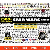 9 Star wars mega big bundle svg png clipart vector Cut files Darth Vader Yoda Instant Download