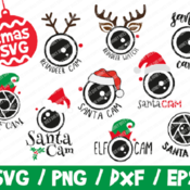 96 Santa Cam SVG Bundle, Christmas Ornament, Reindeer Cam, Elf Cam, Reindeer Watch, Christmas Tree Decor SVG, Clipart, Cricut, Cut File, Vec