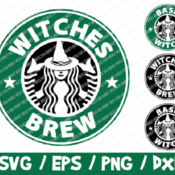 97 Witches Brew SVG, Basic Witch SVG, DIY Coffee Cup, Starbucks Cup Vinyl, Coffee Lover, Starbucks Halloween, Funny Starbucks Logo Witches L