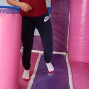 Pink inflatable castle jump by Julie