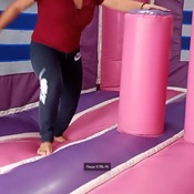 Pink inflatable castle jump by Julie