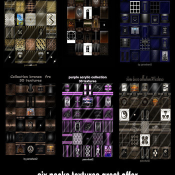 six packs 175 textures for imvu  50% off