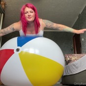 Valeria inflating and deflating and bouncing shosu ball