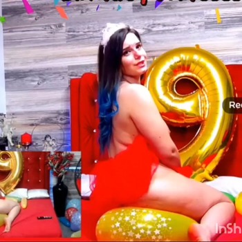 ANNA RIDES HARD TO POP BIG BALLOON IN HER BIRTHDAY