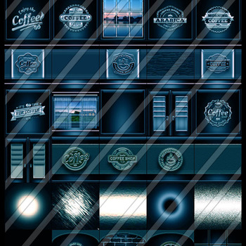 blue coffee shop 30 textures  for imvu