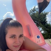 Danny collection with pool lounge and flamingo.
