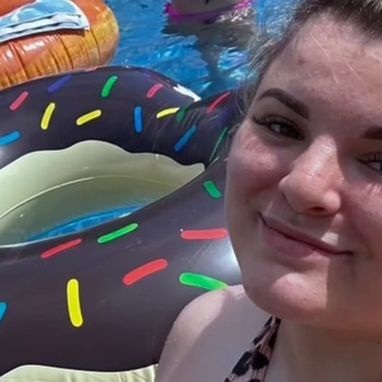 Inflating pool floats for shooting and playing.