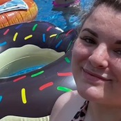 Inflating pool floats for shooting and playing.