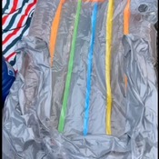 Inflating pool floats for shooting and playing.