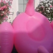 Inflating poolfloats for shooting