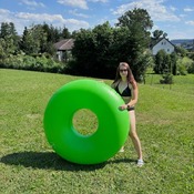 Mariana inflating and deflating shooting pooltoys.