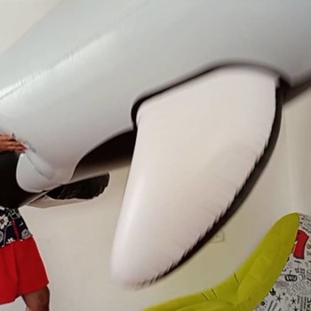 Mouth blow 3 meters black inflatable whale!!