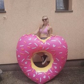 Tereza and Veronika possing and shooting with inflatables.