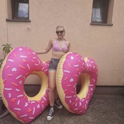 Tereza and Veronika possing and shooting with inflatables.
