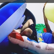 Blowing up small balloons