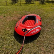 Inflating inflatable boat and others