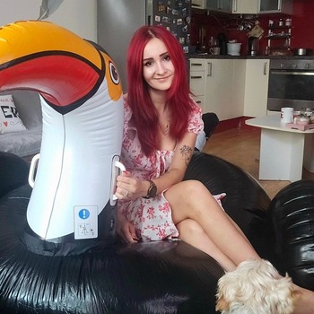 Lena and Anna and Lera photocollection with inflatables
