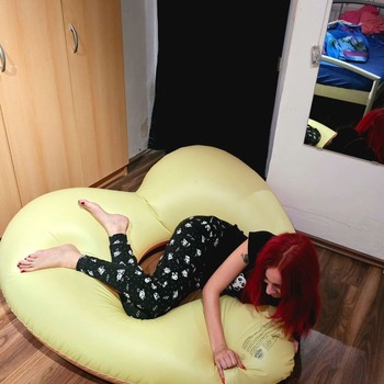 Lena and Lera deflating inflatable.