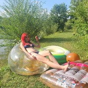 Lena and other models shooting with inflatables 2