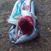 Lena deflating all inflatables